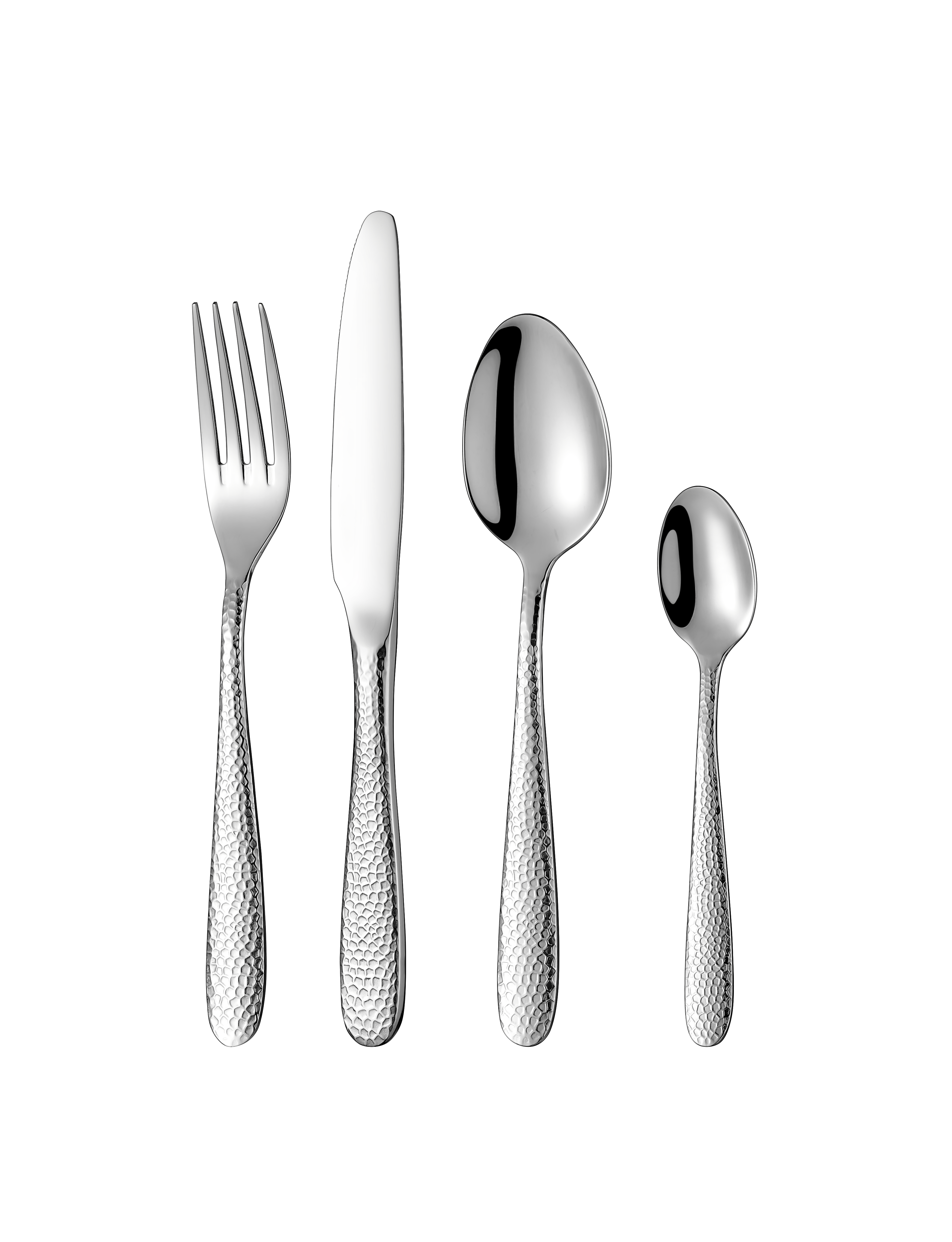 Hammered Elegance Stainless Steel Cutlery Collection