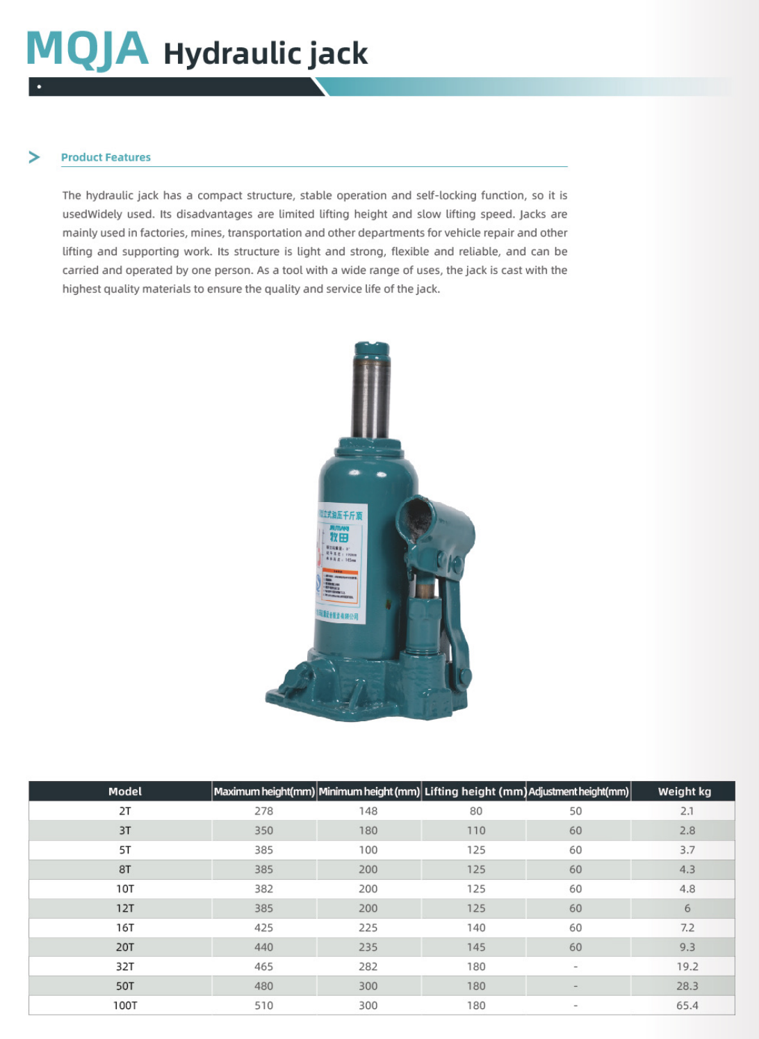 MQJA Hydraulic jack