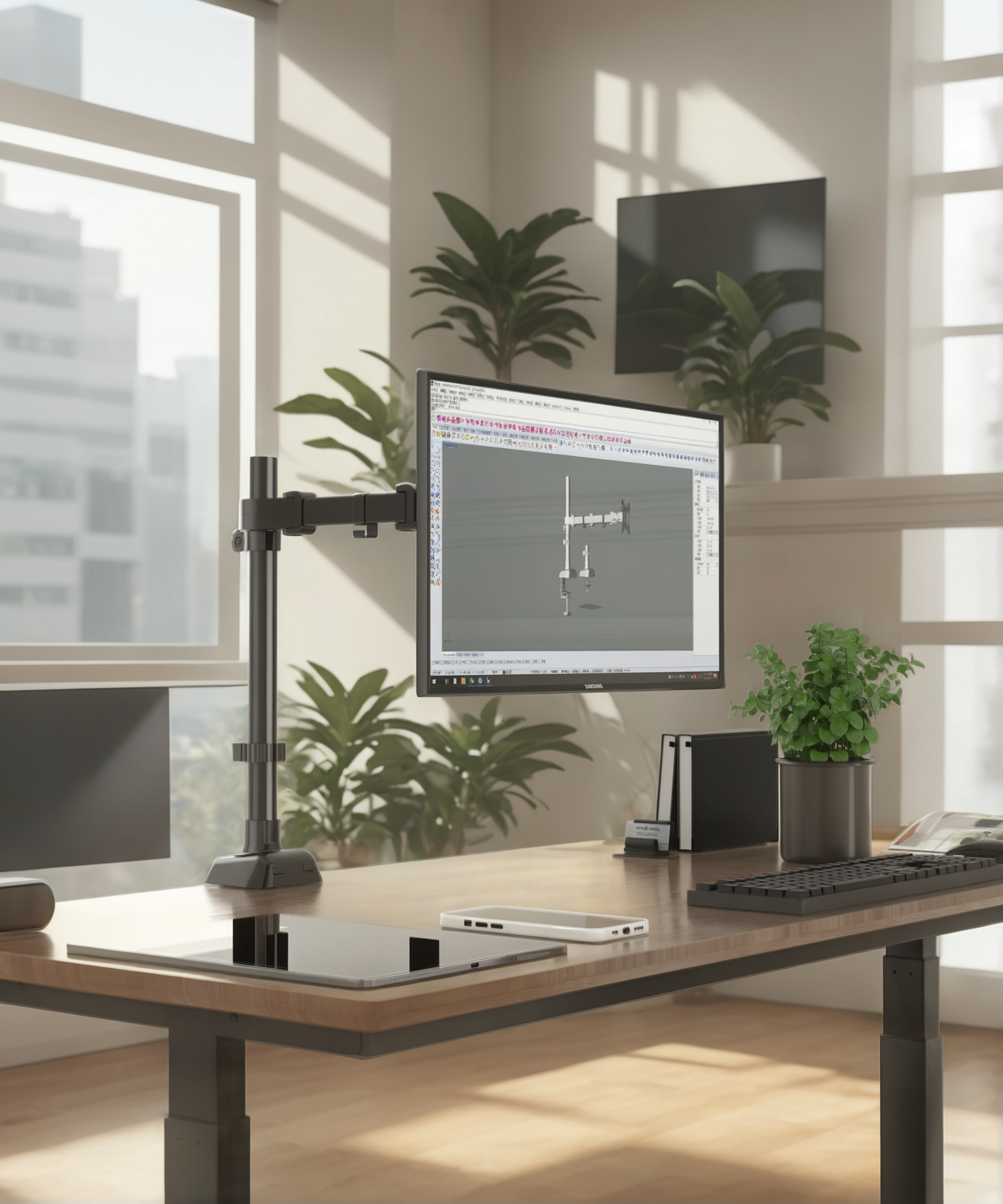 Small table? Try the fixture monitor mount