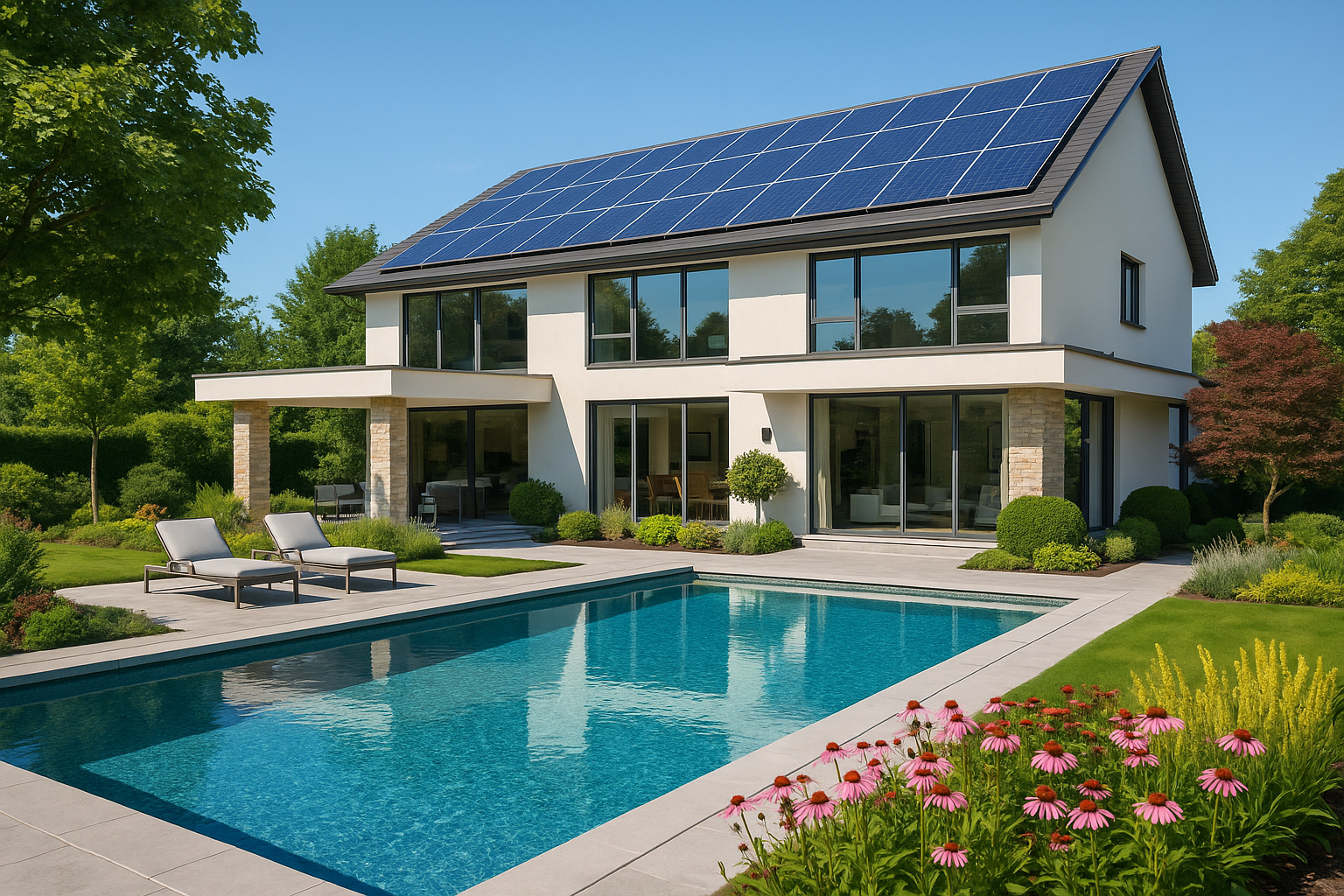Hybrid vs traditional inverter diagram explained by thlinksolar with grid and battery icons