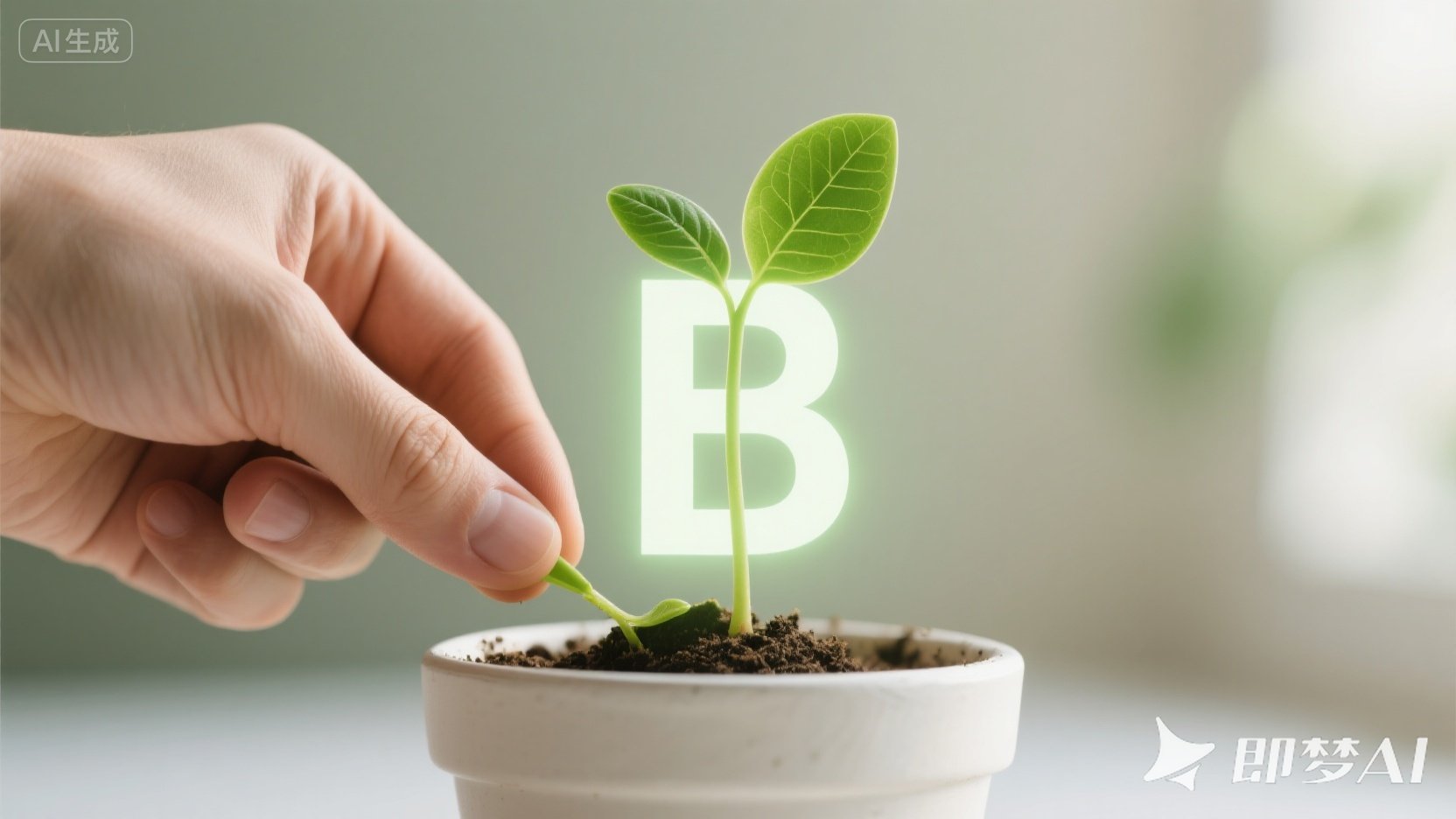 A glowing plant with a brand logo, symbolizing the growth of brand equity through a private label strategy.