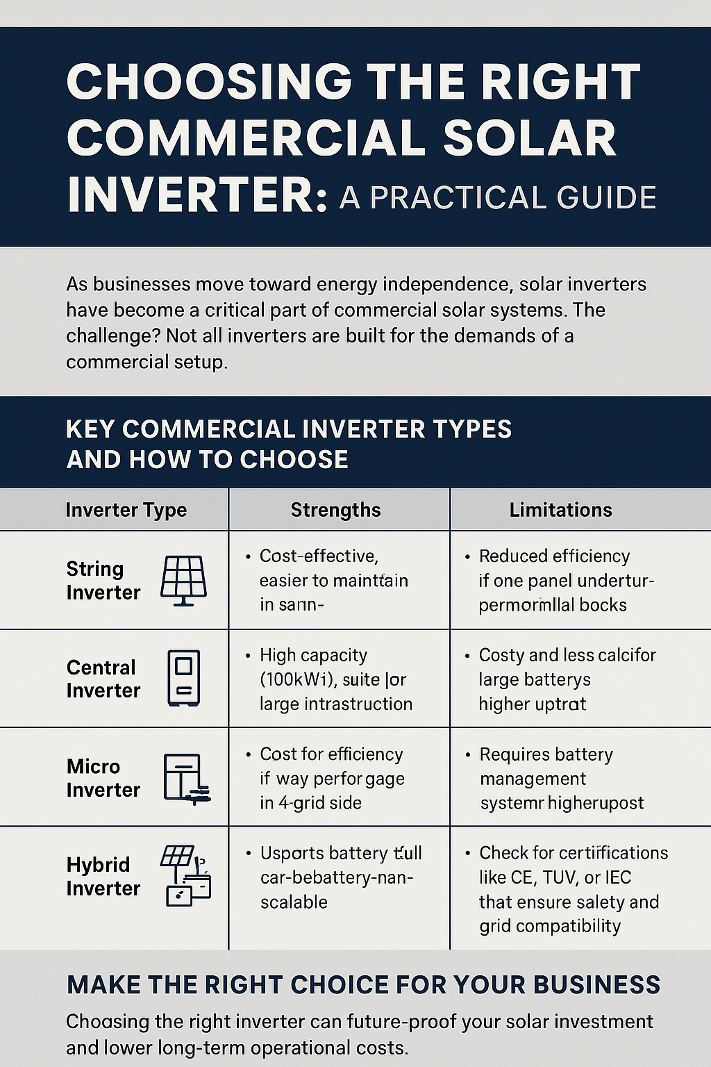 Elegir el inversor solar comercial correcto: una guía práctica