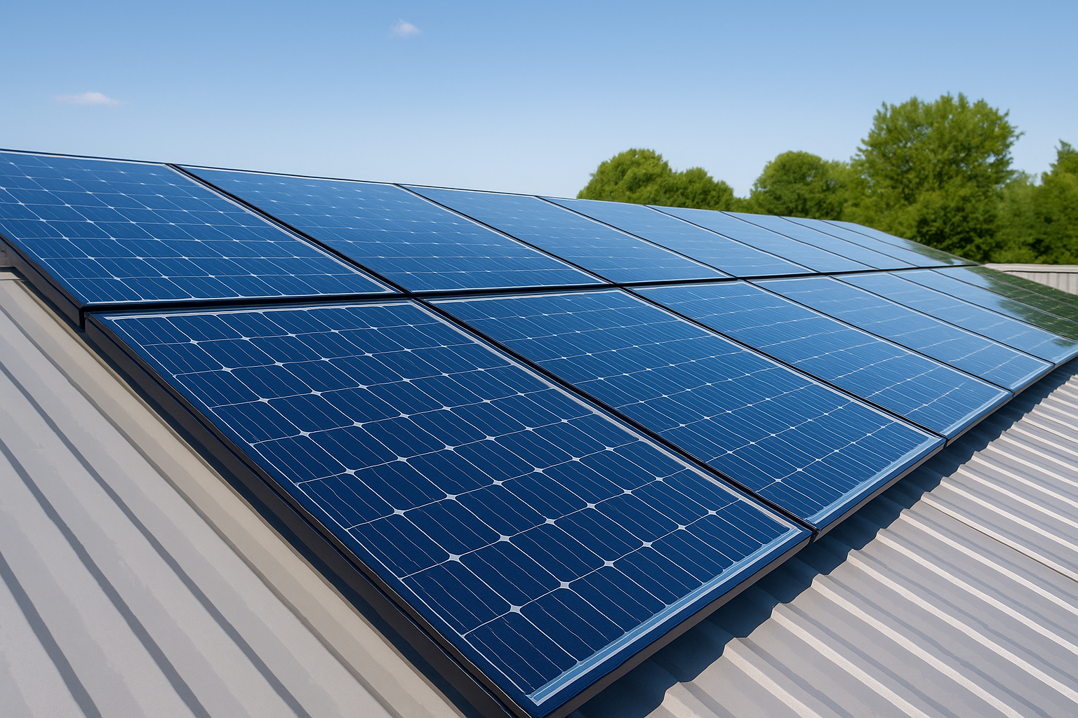 double glass solar panel installation by thlinksolar in commercial rooftop