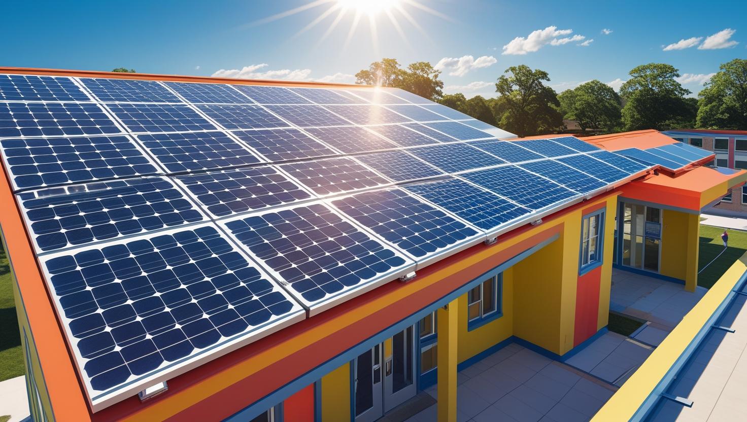 thlinksolar 太阳能电池板安装在学校、住宅和工业工厂屋顶上
