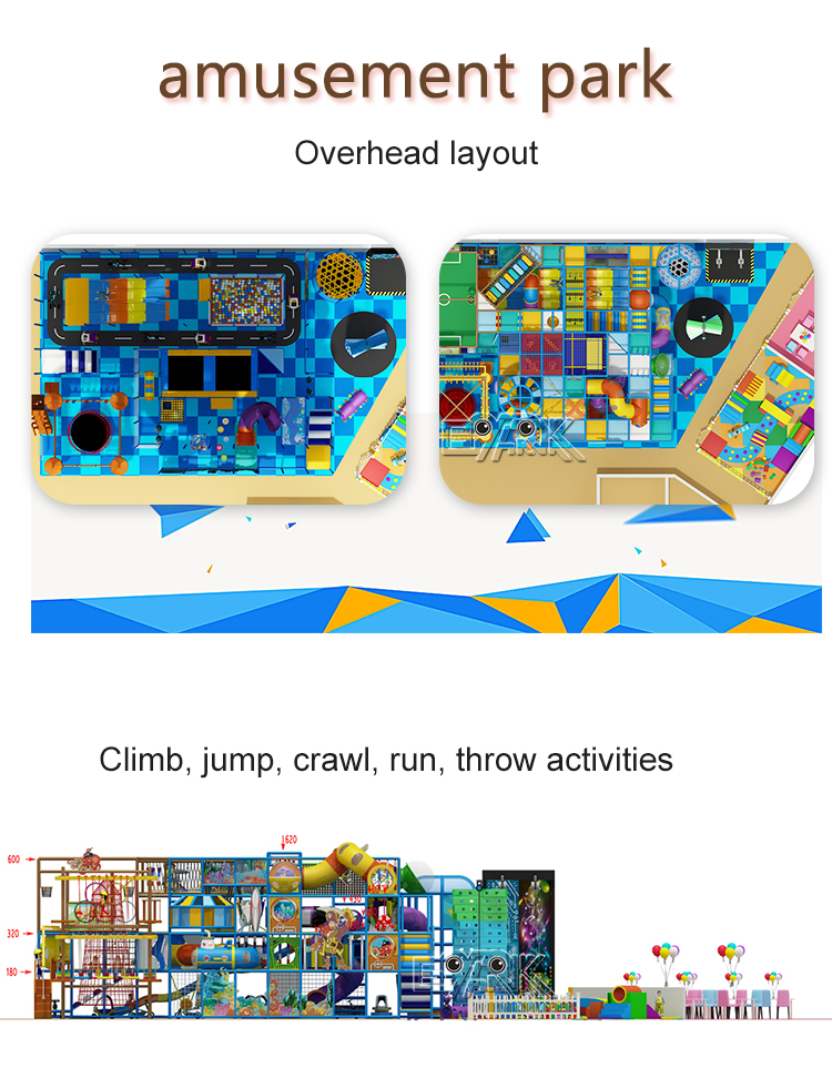 Transforming any space into a premier indoor play center requires more than just colorful equipment; it demands a vision. EPARK's creation is built around a sturdy, bright blue framework that forms a multi-level maze of excitement. The true magic, however, lies in its captivating oceanic and adventure theme. Intricate graphics and whimsical figures of sea creatures and explorers are strategically placed throughout the structure, sparking the imagination and inviting children to craft their own narratives. They can become brave pirates searching for treasure, intrepid marine biologists discovering new species, or deep-sea explorers navigating mysterious underwater caves. This thematic depth elevates the experience, turning a simple play session into an unforgettable journey and setting a new standard for play zones for kids.