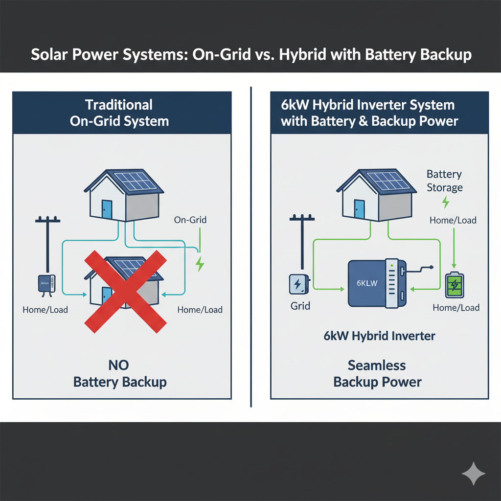  on-grid vs hybrid inverter