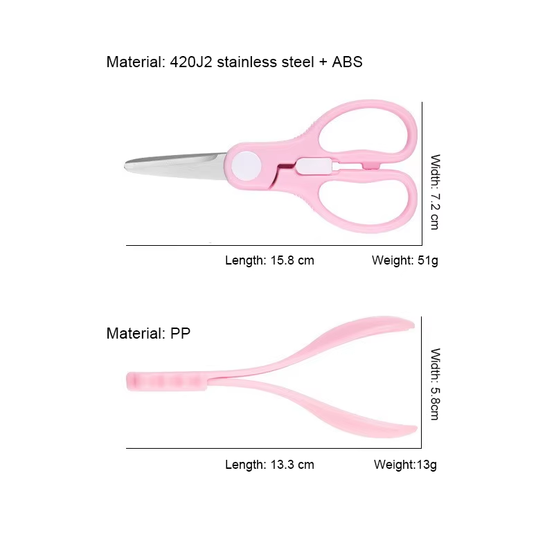 قطاعة طعام آمنة للأطفال من الفولاذ المقاوم للصدأ