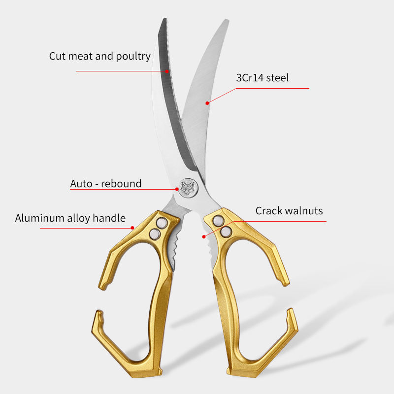 Multi-purpose kitchen shears for poultry