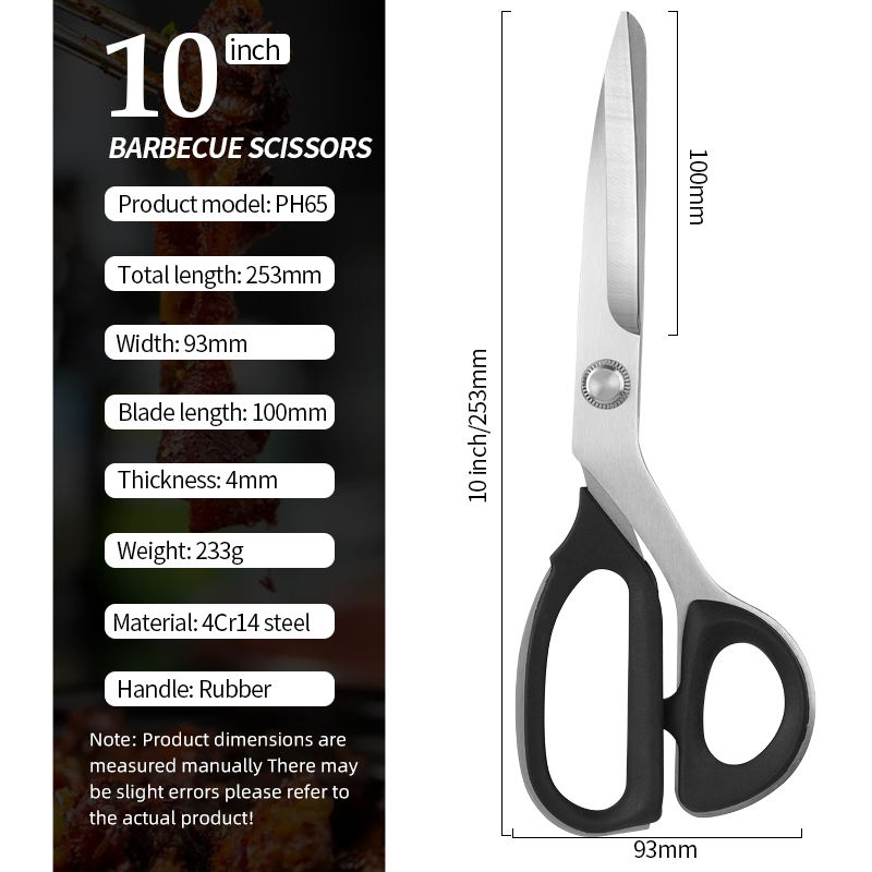 Korean BBQ kitchen scissors cutting meat