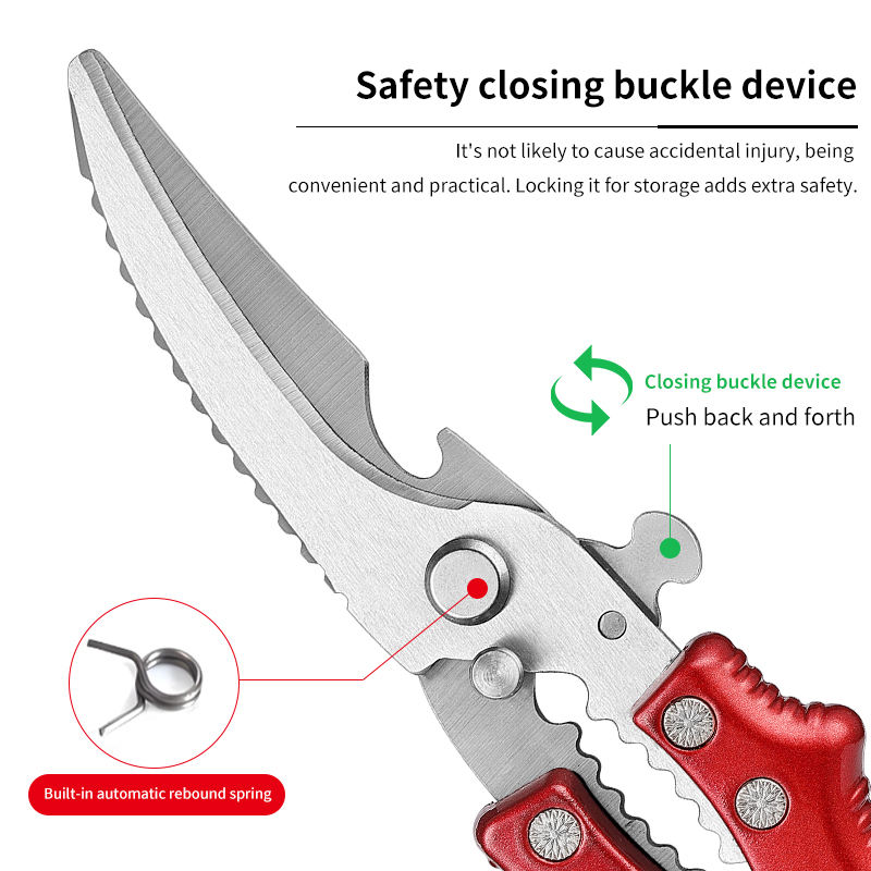 Automatic rebound spring kitchen scissors