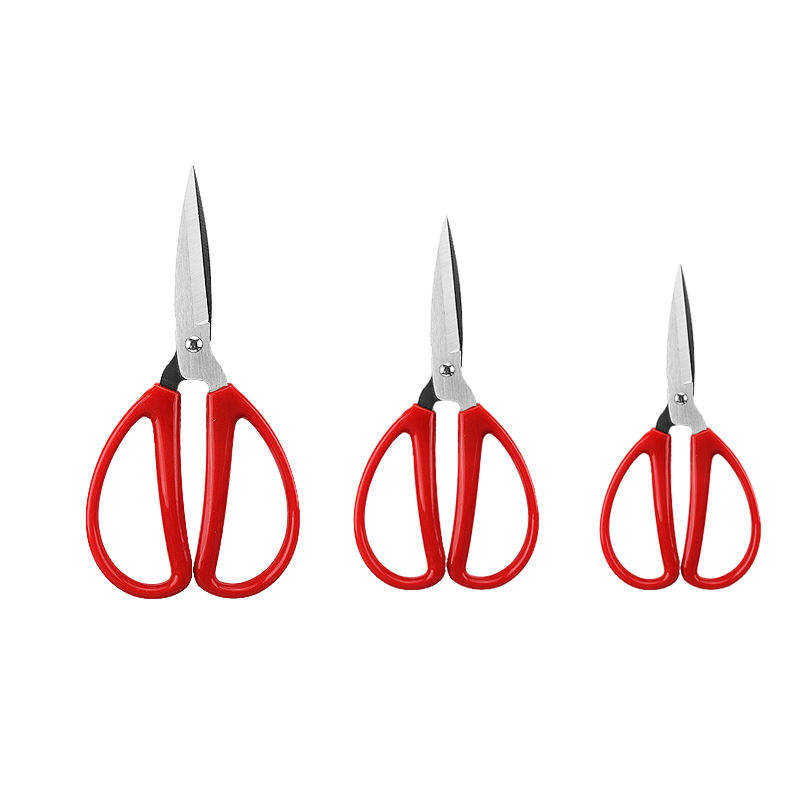 Stainless steel household scissors in three sizes