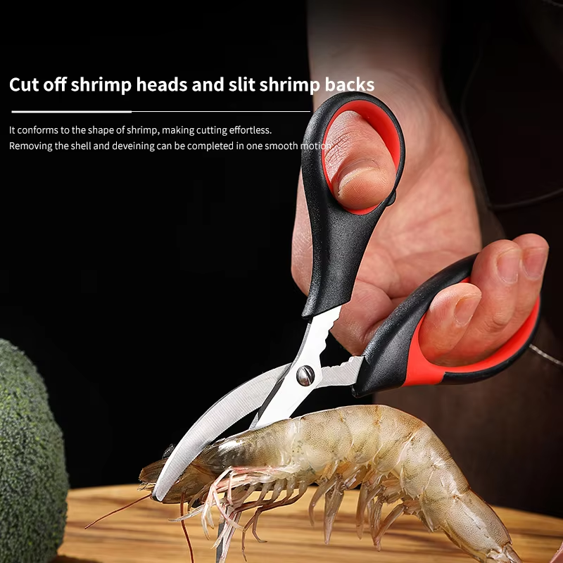Kitchen shrimp deveining scissors