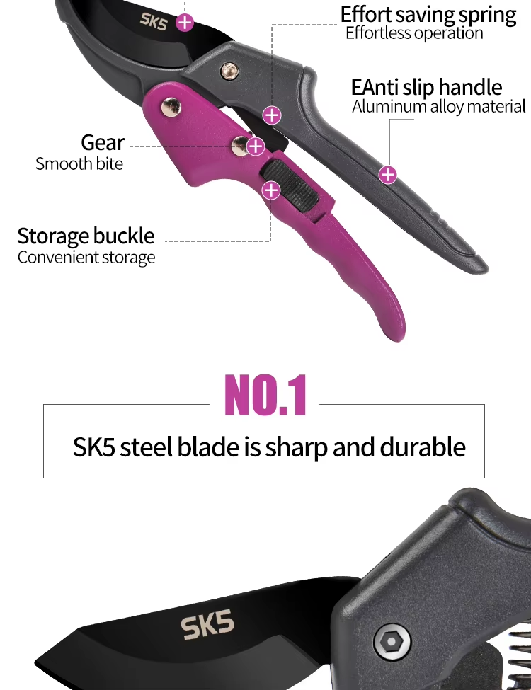 Секатор с зубчатым колесом и лезвием SK5