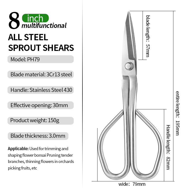 Garden pruning shears for tender shoot cutting