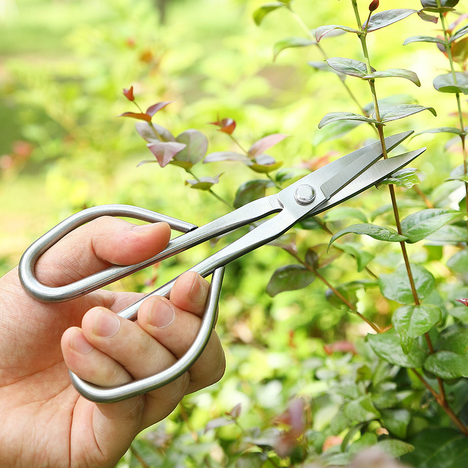 Long-handle stainless steel garden shears