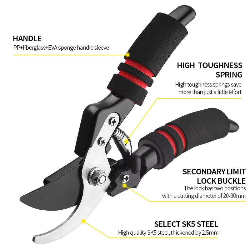 Manual pruning shears for thick branches
