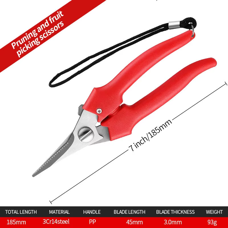 Garden pruning shears with anti-slip handle