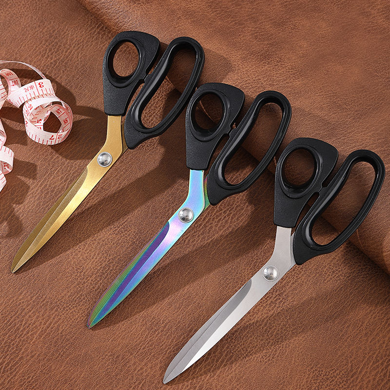 Sharp stainless steel tailor scissors for fabric cutting and office use