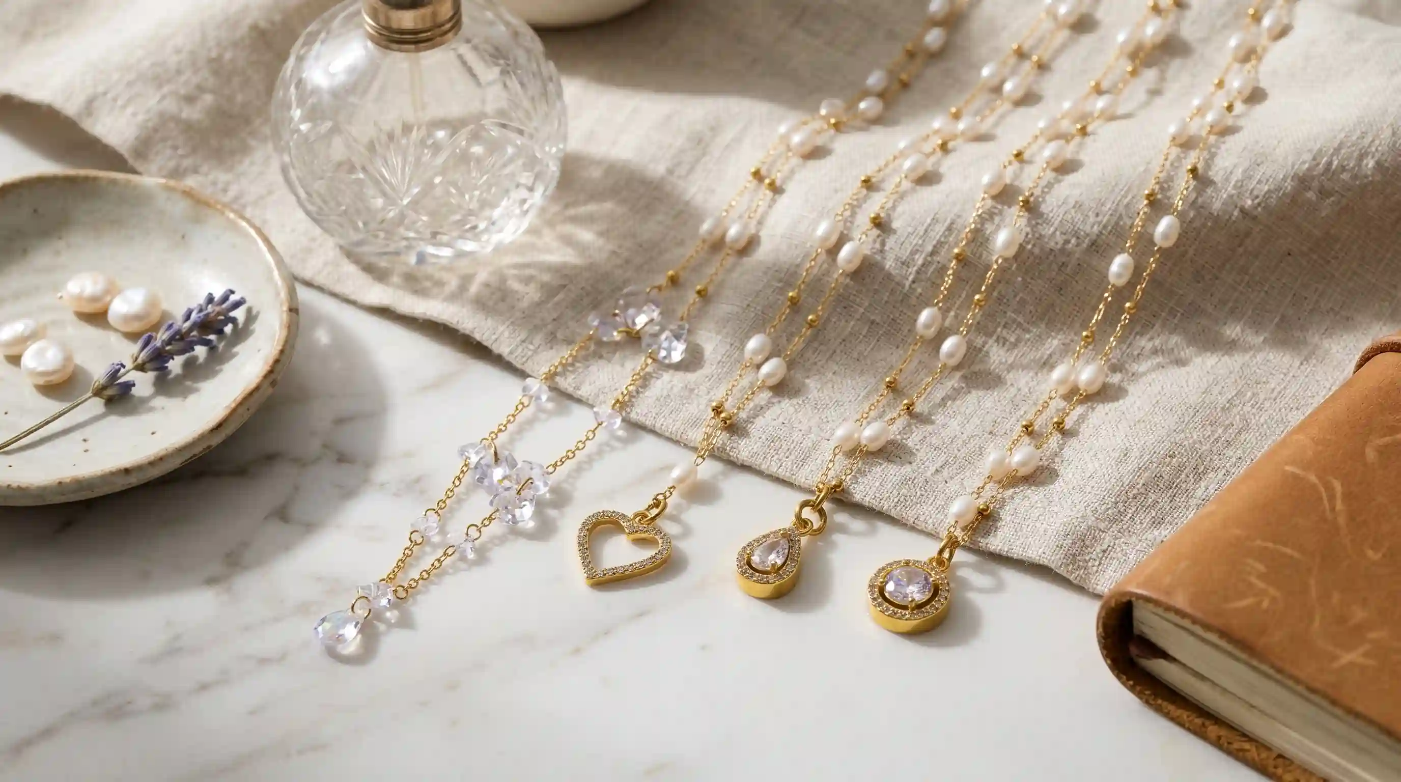 Fabricant de bijoux en acier inoxydable en gros, collier de perles de zircon