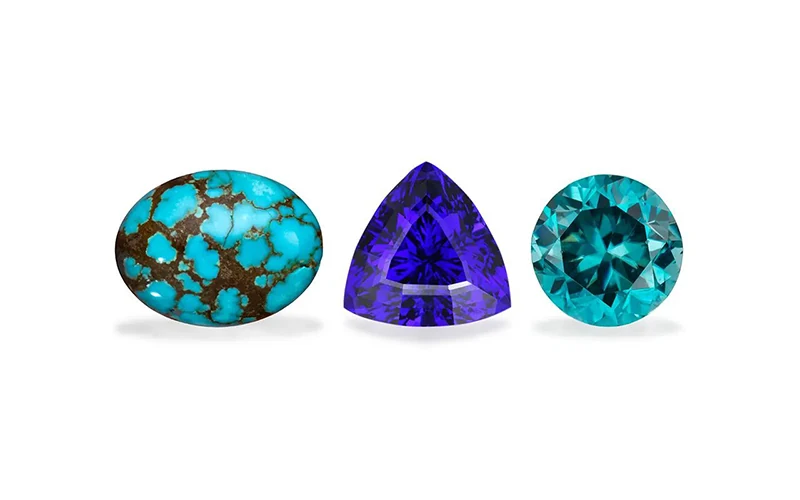 December turquoise tanzanite zircon blue birthstone gemstones