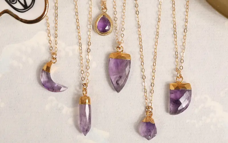 February amethyst purple birthstone gemstone for February birthdays