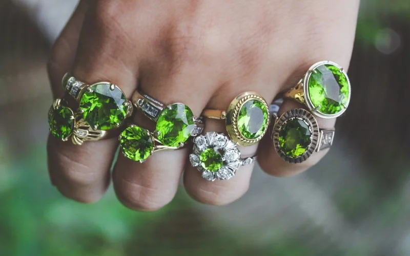 August peridot green birthstone gemstone for August birthdays