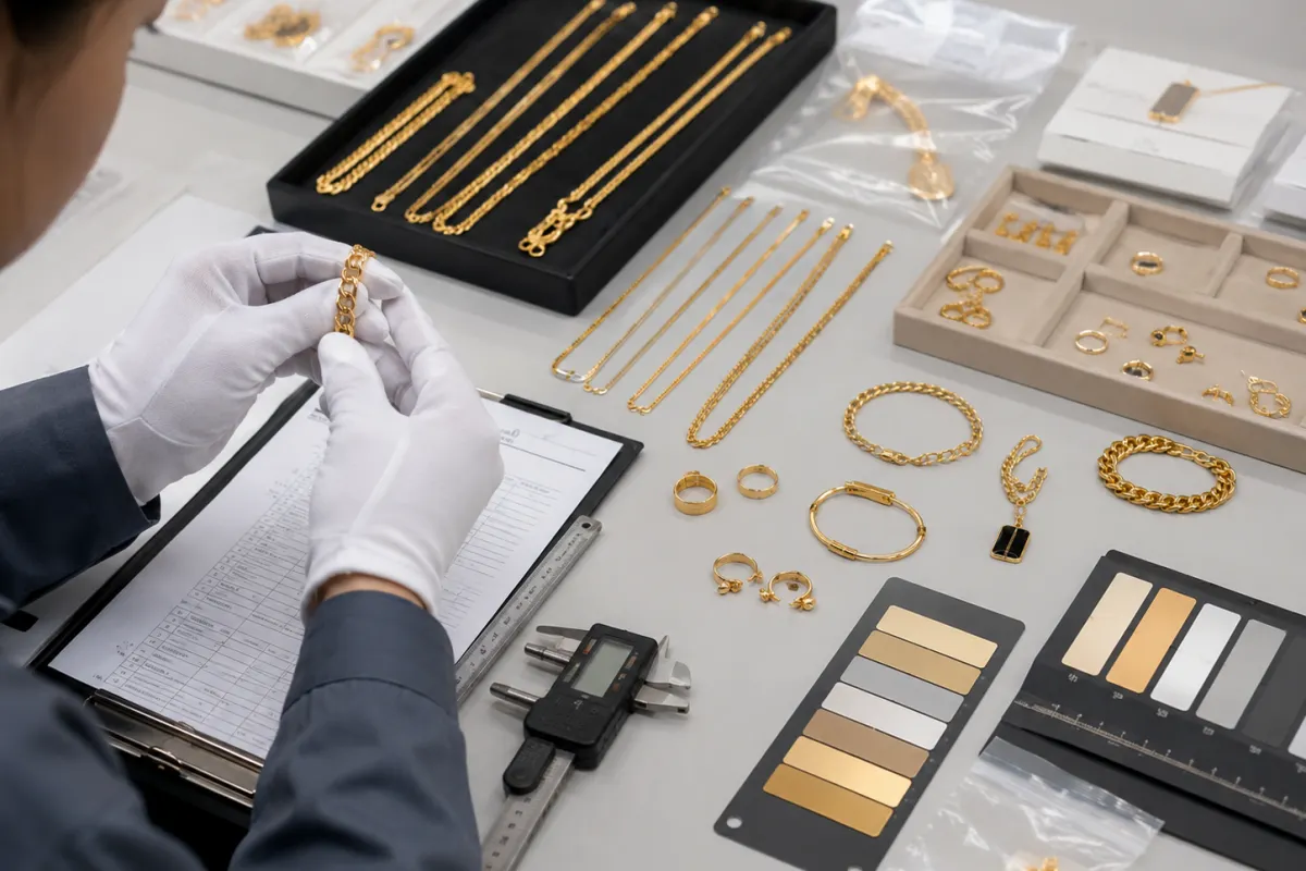 QC inspection for bulk stainless steel gold jewelry orders