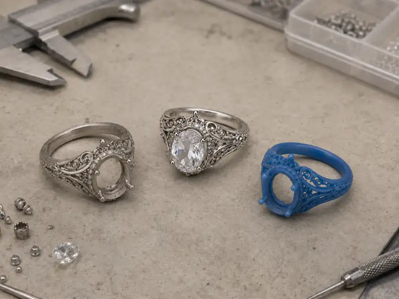 Custom jewelry sample development for confirming design material plating and stone setting