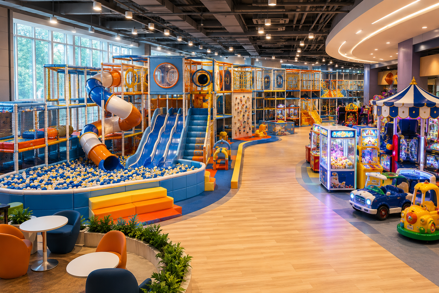 indoor playground size