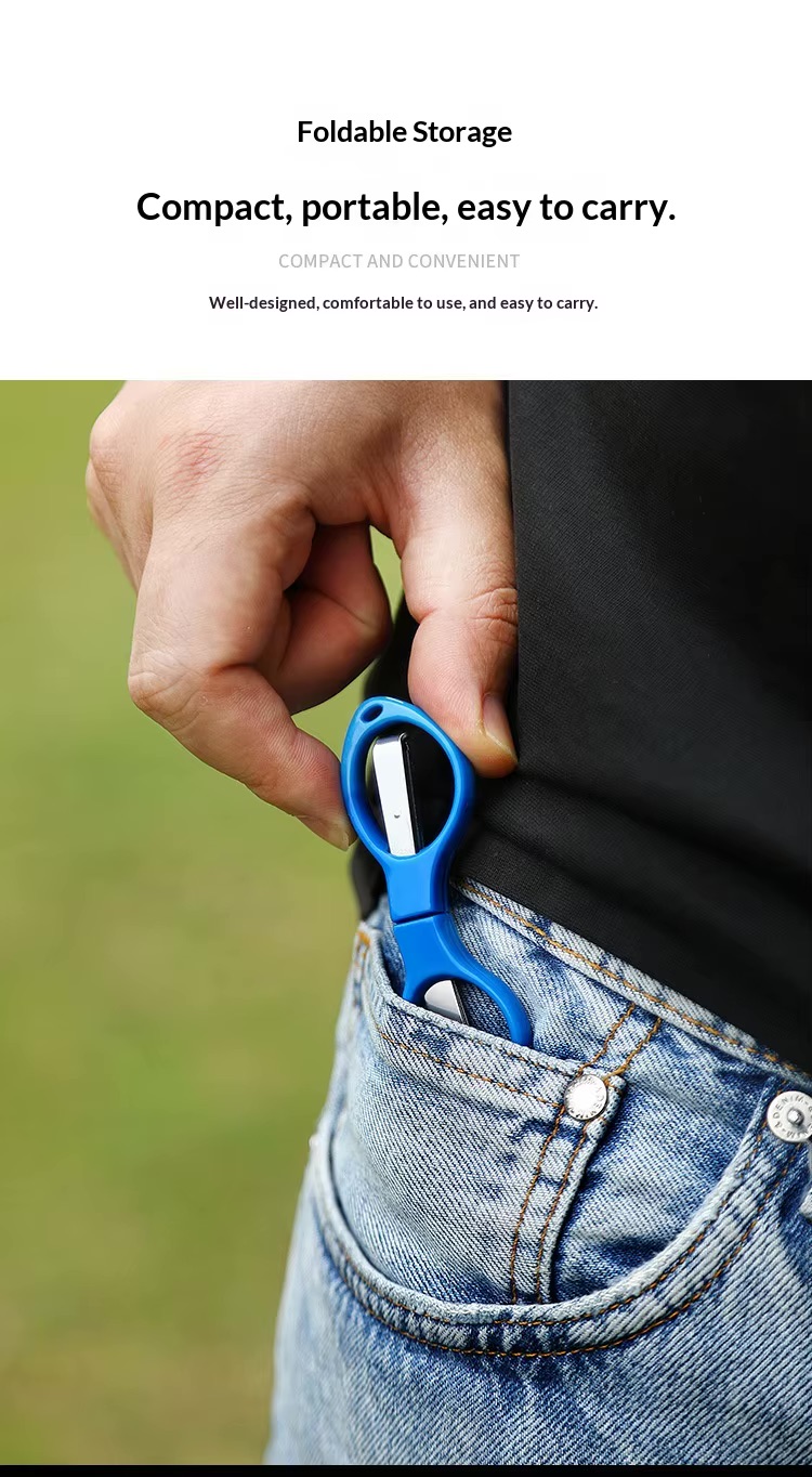 Foldable fishing scissors for lure fishing and outdoor angling