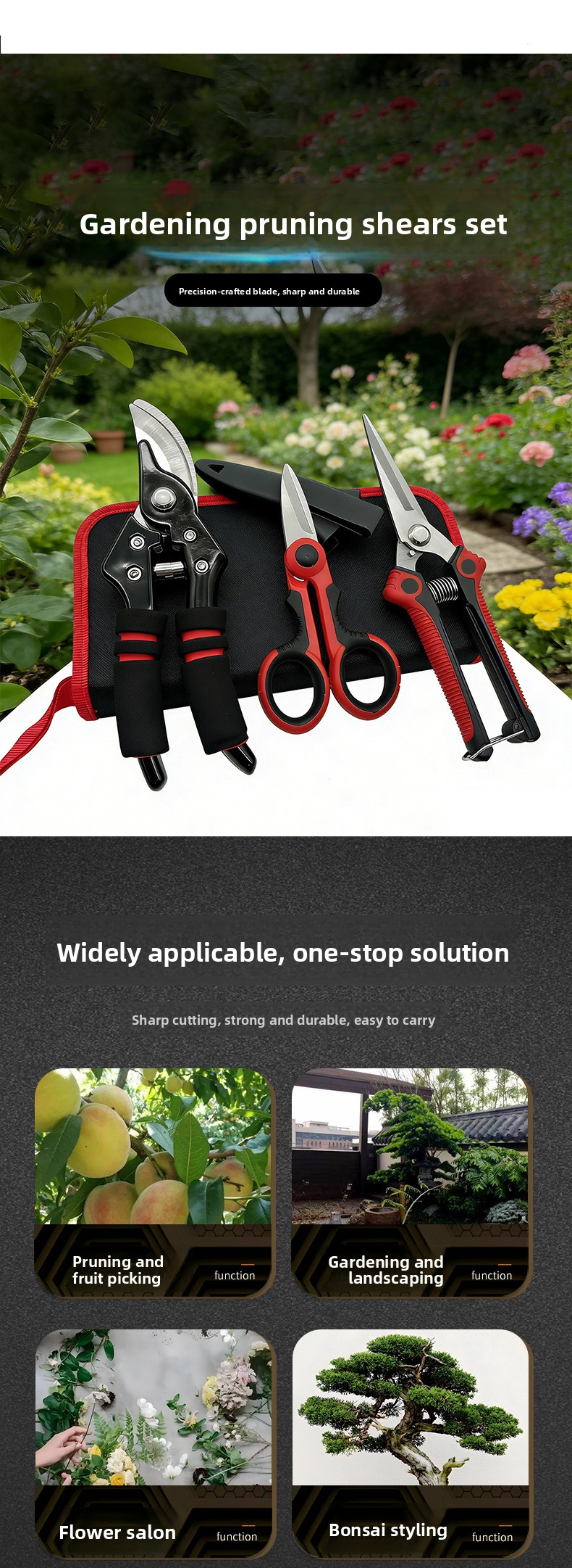Branch cutting shears set for home garden use