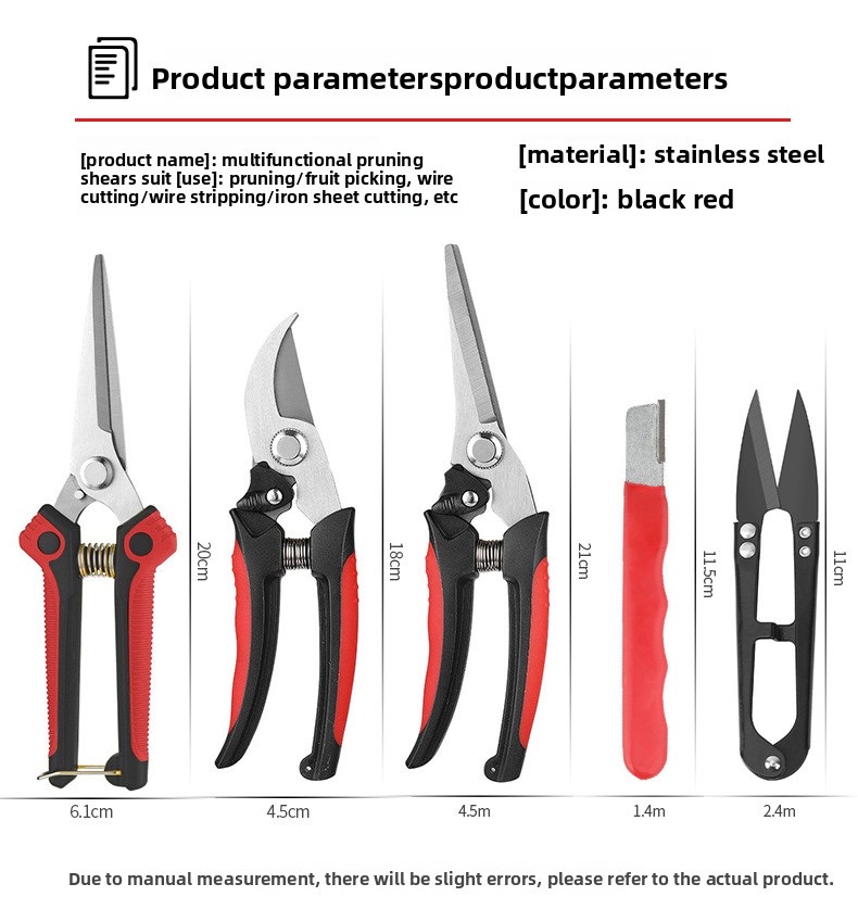 Stainless steel garden pruning shears set