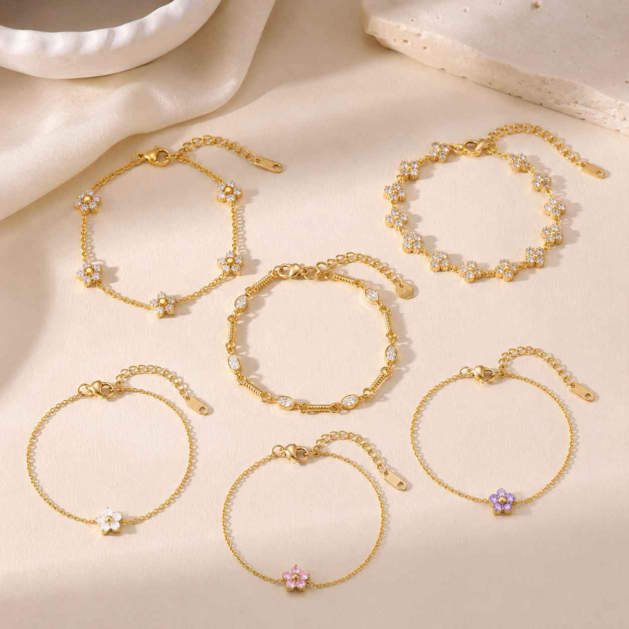 316L Stainless Steel Oval Moissanite Tennis Bracelet for Women | Gold & Silver Dainty Chain Bracelet 316L Stainless Steel Oval Moissanite Tennis Bracelet for Women | Gold & Silver Dainty Chain Bracelet