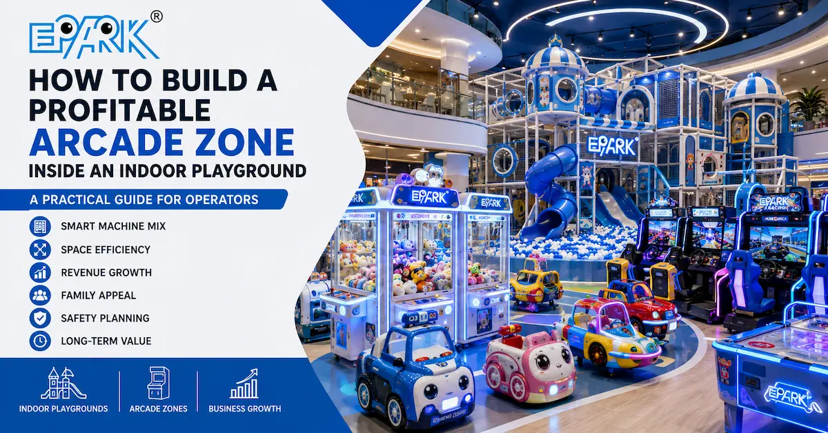 Cómo construir una zona de juegos recreativos rentable dentro de un parque infantil cubierto.