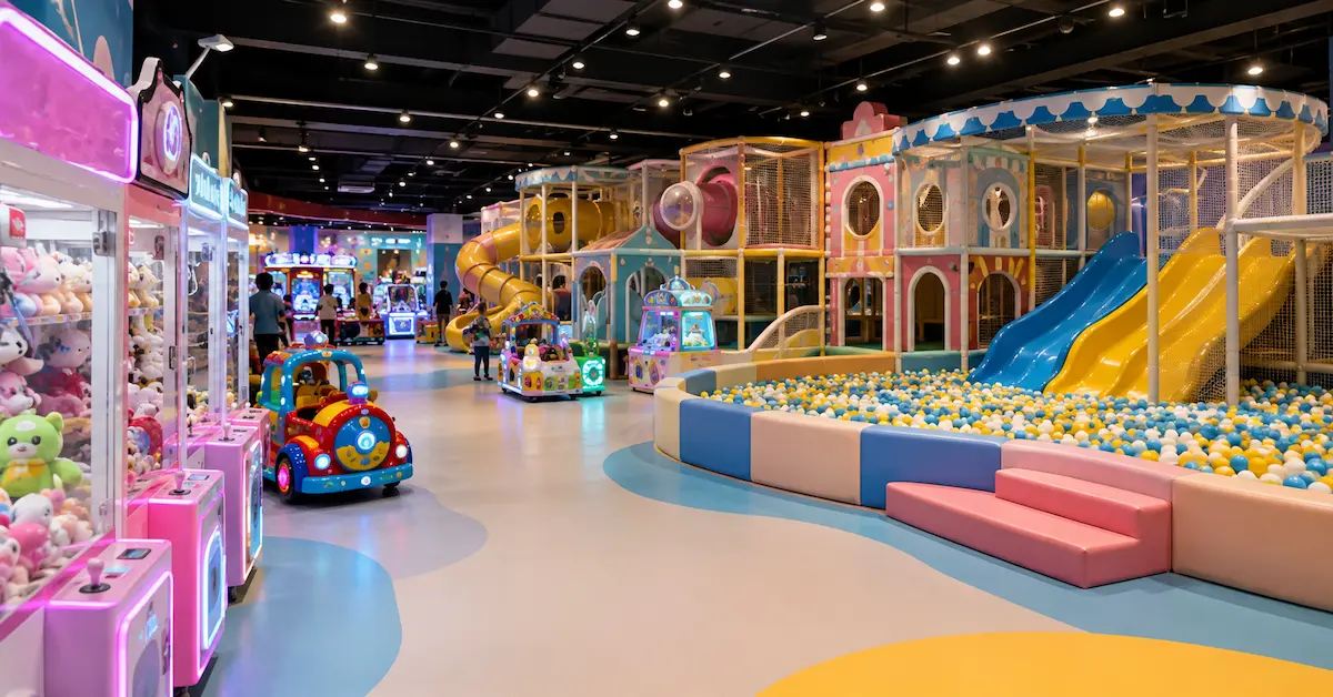 zona de juegos recreativos para parque infantil cubierto