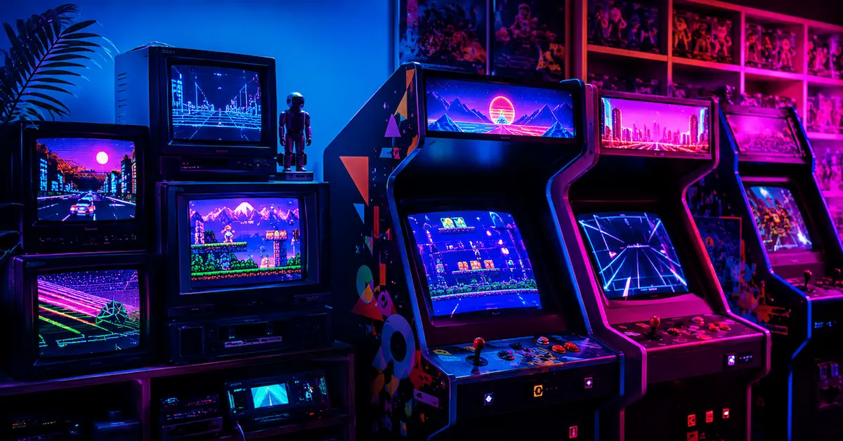Escena de la aplicación arcade retro