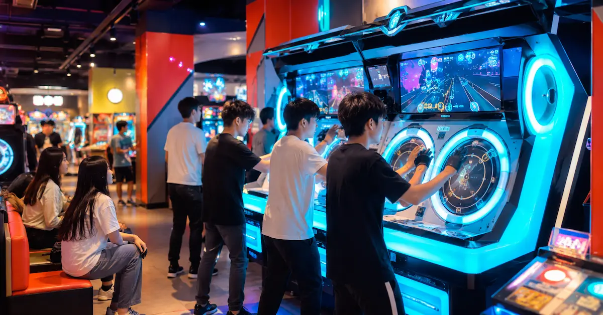 Rhythm arcade game scene