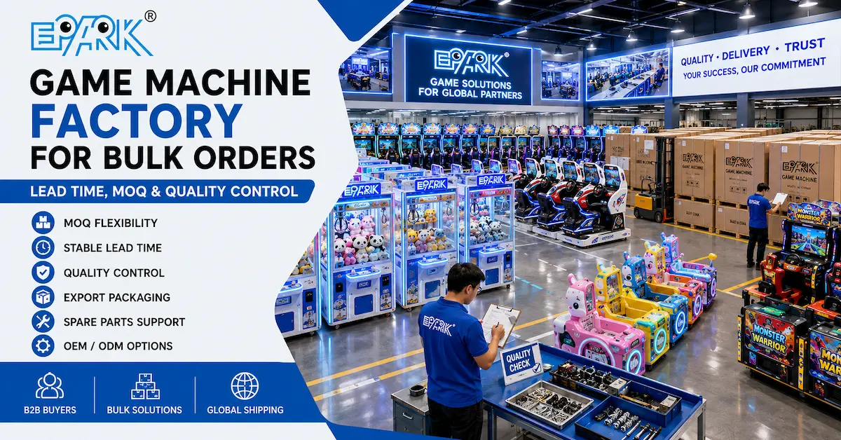 Fábrica de máquinas recreativas para pedidos al por mayor: plazos de entrega, cantidad mínima de pedido y control de calidad.