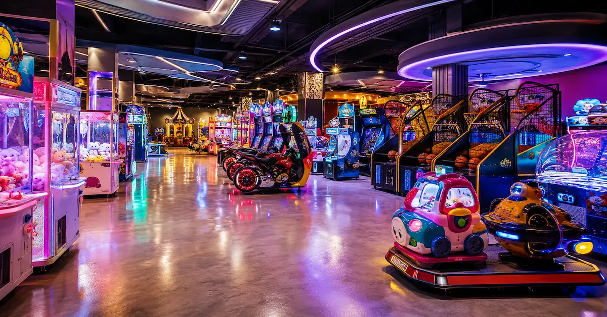 Arcade game machine venue scene