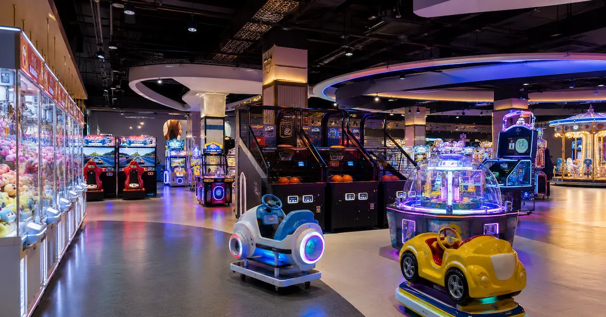 Modern arcade center machine scene