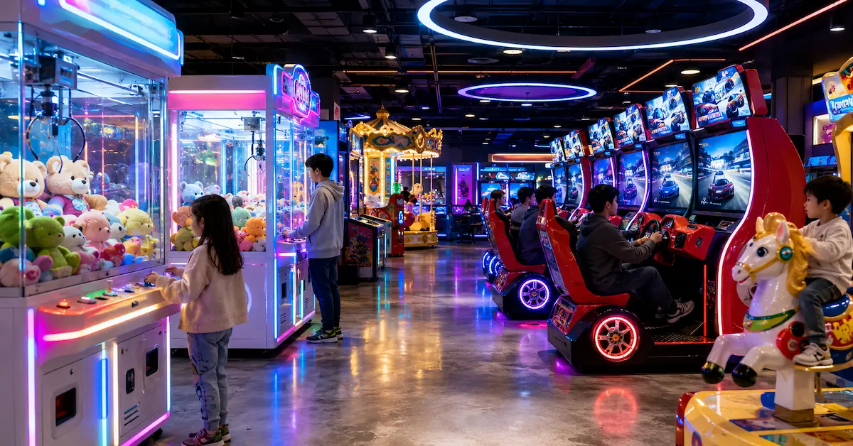 Custom coin operated arcade venue