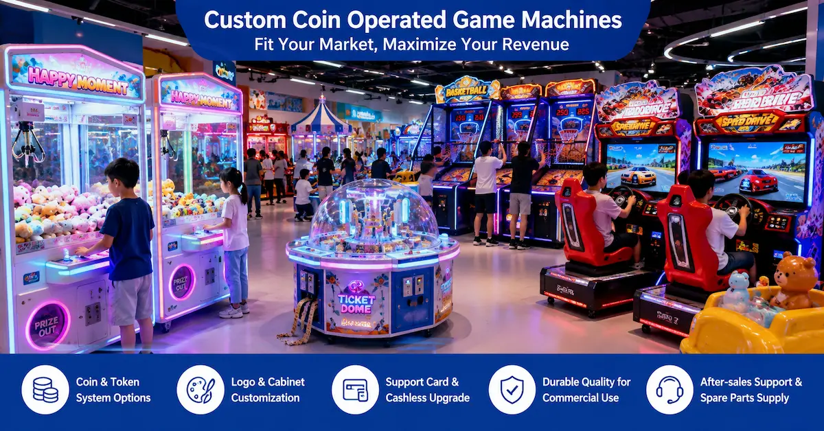 Custom coin operated game machines scene