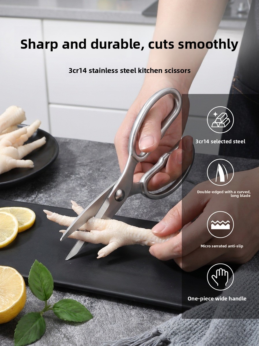 All-Steel Kitchen Scissors Multi-Purpose Bone Shears