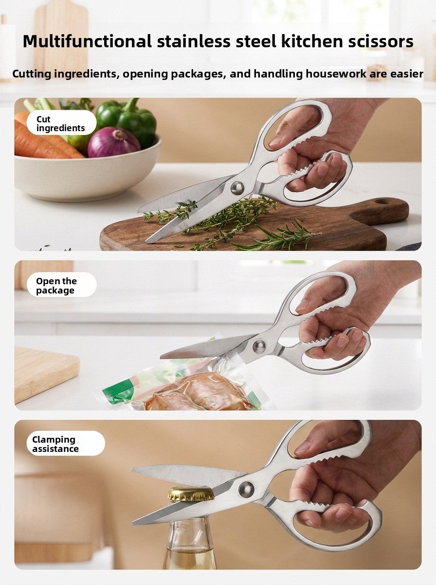 Stainless steel kitchen scissors