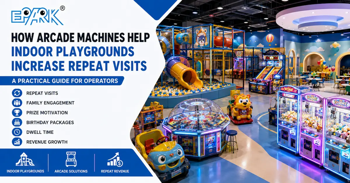 Cómo las máquinas recreativas ayudan a que los parques infantiles cubiertos aumenten las visitas recurrentes