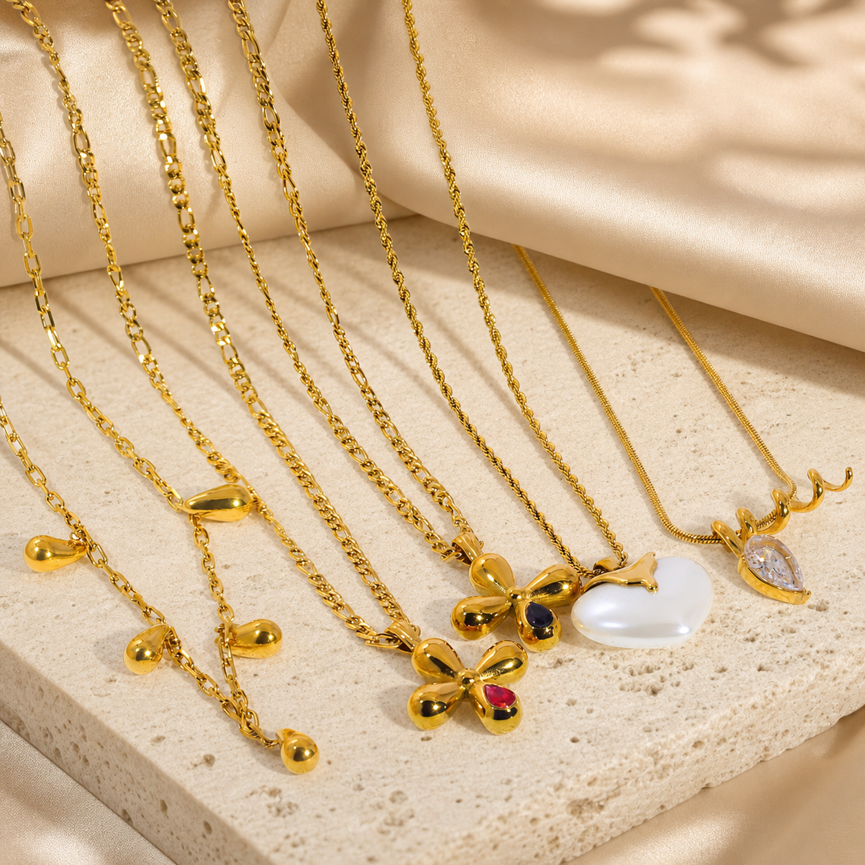 Wholesale18K PVD Moissanite,Handmade Polished Stainless Steel Necklace Wholesale18K PVD Moissanite,Handmade Polished Stainless Steel Necklace