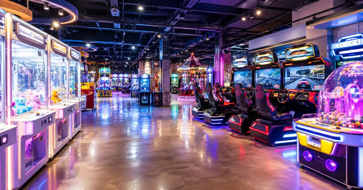 Game machine OEM partner showroom scene