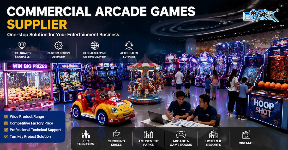 Commercial arcade games business scene