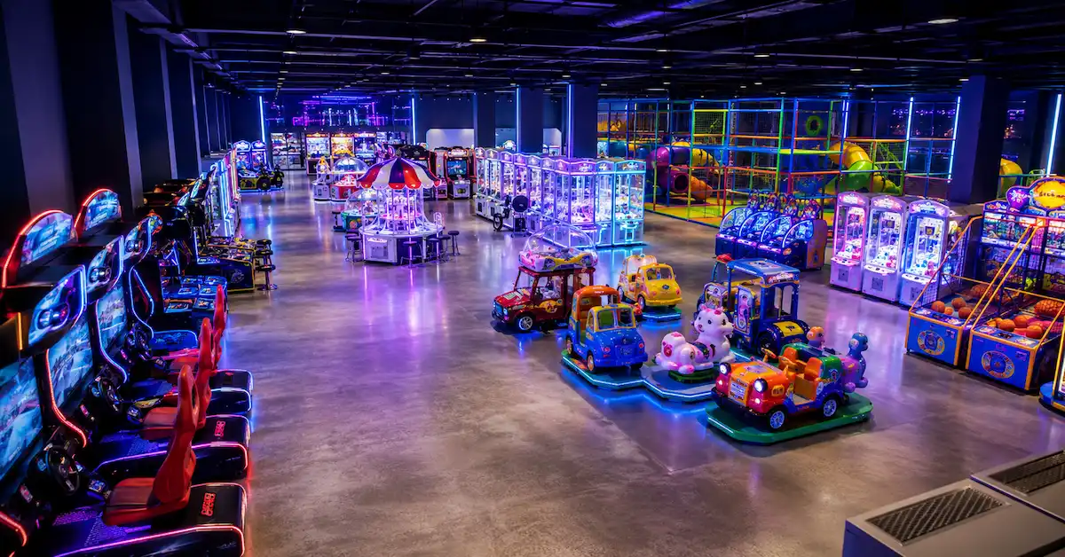 Arcade layout and prize redemption area