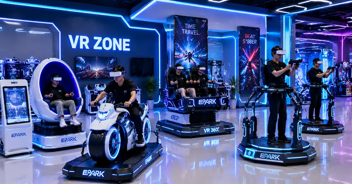VR ゲーム機工場のショールーム風景